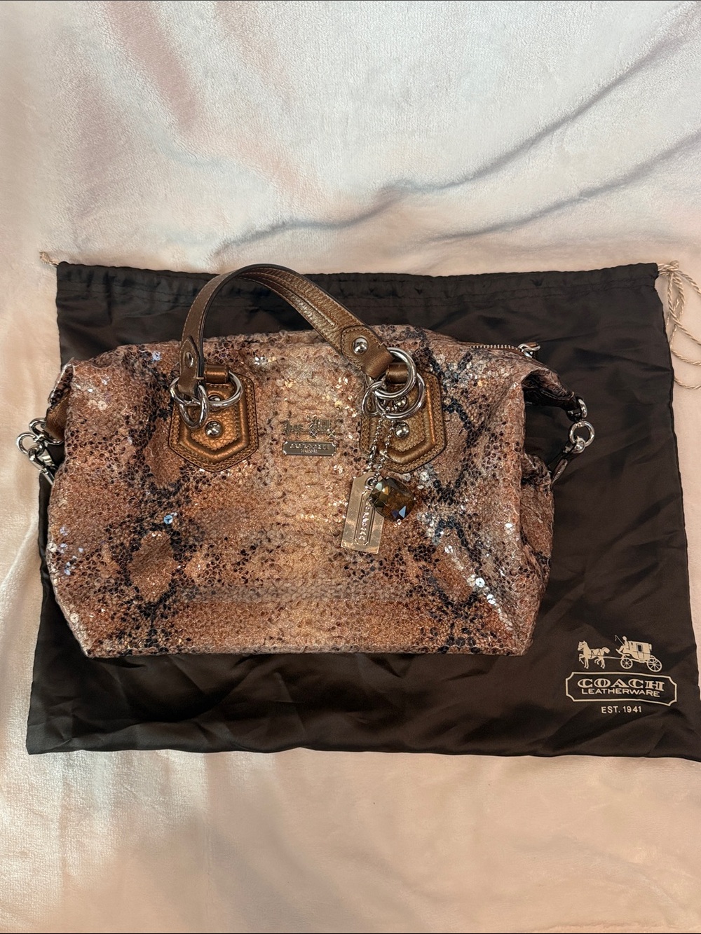 Coach Madison Sequin Python Handbag - Picture 12 of 12
